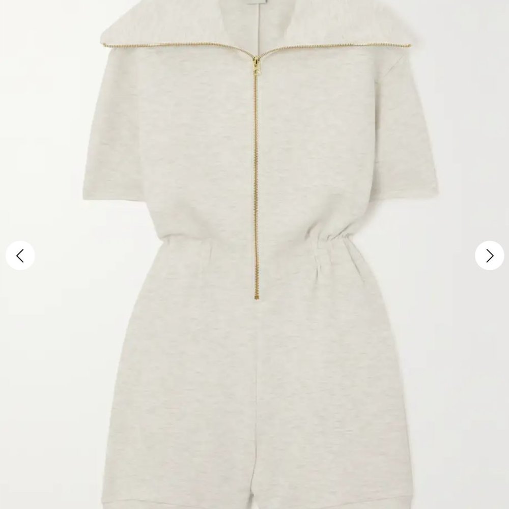 NWT VARLEY Caldwell Jersey Playsuit Jumpsuit in Ivory Marl Size Medium